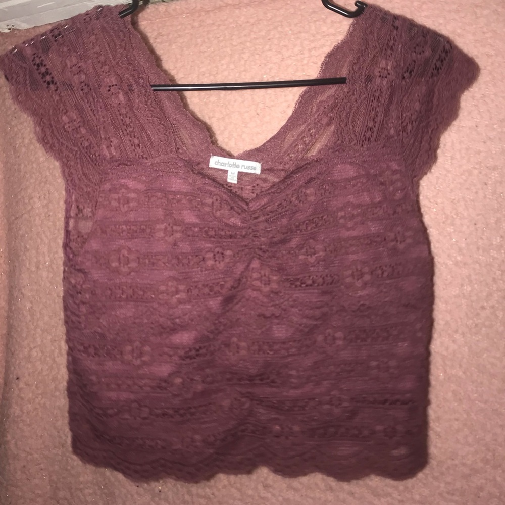 Purple Lace Crop Top!
